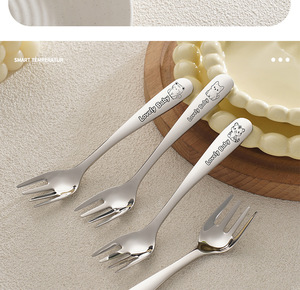 Cucharas de Acero Inoxidable DF 316 para Niños, Lindas Cucharas y Tenedores con Forma de Moneda, Adorables para Uso Doméstico, de Alta Apariencia, Pequeñas para Bebés - Product Image 5