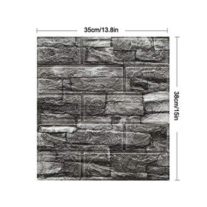 วอลล์เปเปอร์อิฐโฟมโบราณ3D 35X38ซม., กาวในตัวสติกเกอร์ติดผนังกันการชนกันกันน้ำสำหรับตกแต่งห้องนอนบ้าน - Product Image 6