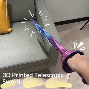 Juego de Espadas de Juguete de Plástico Impresas en 3D, <span class=keywords><strong>Espada</strong></span> Samurai Telescópica Plegable Giratoria en Espiral Arcoíris, <span class=keywords><strong>Espada</strong></span> Gigante Tipo Red de Colores - Product Image 5