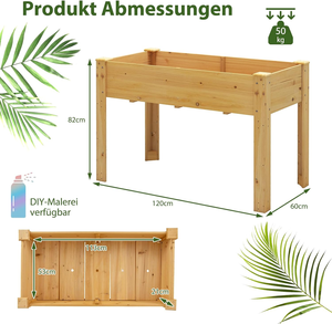 Support de boîte de jardinière en bois <span class=keywords><strong>surélevé</strong></span> carré classique pour meubles de jardin surélevés de <span class=keywords><strong>lit</strong></span> de jardin de patio d'arrière-cour - Product Image 6