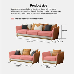 Canapés de salon de luxe orange en <span class=keywords><strong>cuir</strong></span> microfibre doux, design simple, sur mesure, pour intérieur, prix abordable, mobilier de bureau à domicile - Product Image 6