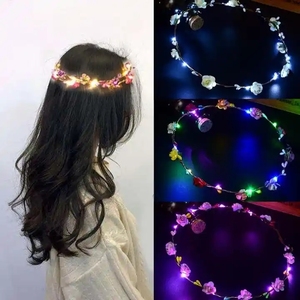 Guirlande Lumineuse LED pour Mariage, Fête, Noël – Serre-tête Floral Néon Décoratif – Couronne de Cheveux Lumineuse – Bandeau Lumineux - Product Image 2