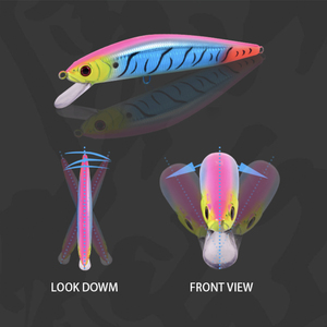 Señuelo de pesca artesanal de plástico ABS impreso, duro, con anzuelos, para agua salada, tipo Crazy Jerk, para lubina, señuelos de natación. - Product Image 5