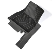 Tapis de sol de voiture en TPE à texture géométrique noire, entièrement enveloppants, avec protection de seuil de porte, durables et inodores, pour modèles SUV