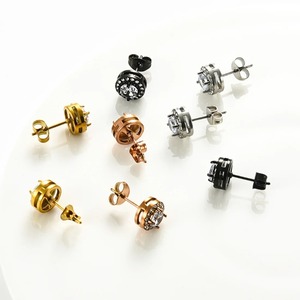 1 Par de Pendientes de Zirconia Cúbica de Acero Inoxidable para Mujer, Modernos, Multicolores, Hipoalergénicos, Brillantes, Joyería para Regalo - Product Image 4
