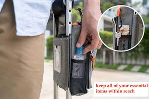 Free sample Hot Sell Taiwan Pearl Coated Crutch bag Premium Water Resistant Hanging <b>Zip</b> Storage <b>Pouch</b> Crutch Bag Bottle Holder - Product Image 5