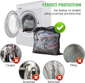 Sac de lavage du linge sale en polyester à fermeture éclair de taille personnalisable pour le stockage à domicile et l'utilisation de la machine à laver sac à linge - Product Image 3