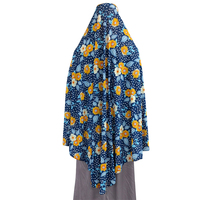 Hijab musulman pour femmes, foulard à fleurs, hijab musulman à couverture complète, khimar extra long, turban, châle en jersey, haut, cape, chapeau, style thaïlandais