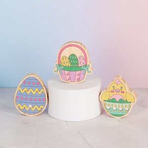 Easter Wooden <b>Egg</b> Ornaments Pine Craft Decor Indoor Easter <b>Decoration</b> - Product Image 1