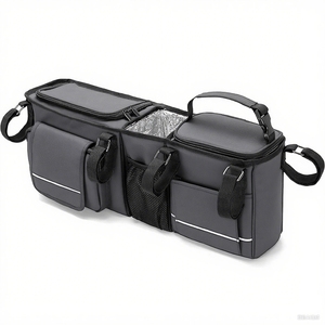 Heavy Duty Double Stroller Organizer <strong>Baby</strong> Stroller <strong>Caddy</strong> with Detachable Cooler Bag for Diaper Storage - Product Image 1