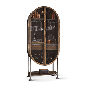 Italian Luxury Retro Glass Wine <b>Cabinet</b> Stainless Steel <b>Wall</b>-mounted <b>Display</b> Case for Home Hotel & Villa Storage Bs-0403 - Product Image 6