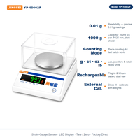 Balance de laboratoire JINGFEI YP-10002F 1000g x 0.01g, balance de comptage rechargeable, fournisseur d'usine OEM