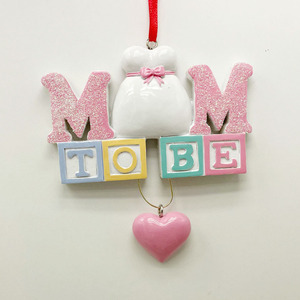 Coppia incinta di ornamenti natalizi personalizzati, in attesa che <span class=keywords><strong>il</strong></span> papà dei genitori sia - Product Image 2