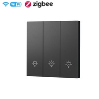 Interrupteur intelligent LAPU noir, blanc, gris, or, neutre, Live Tuya Zigbee, 2 gangues, type bouton, compatible avec la maison intelligente