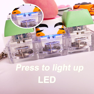 Porte-clés LED personnalisé amovible et connectable librement, en acrylique, motif patte de chat de dessin animé, boutons clicker anti-stress, étanche - Product Image 4