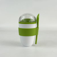 Boîte à lunch à compartiment unique de petite taille de couvercle en plastique de tasse à salade à double paroi portative pour la conservation de collations saines en déplacement