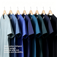 T-shirts amples à col rond imprimés de 260 grammes, coupe ample, luxe, personnalisés pour hommes, haute qualité, surdimensionnés avec broderie de logo