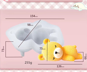 Molde de Silicona 3D de Oso Durmiente Grande/Grande/Mediano/Pequeño para Pasteles y <span class=keywords><strong>Fondant</strong></span>, Molde de Pudín de Animales para Hacer Helados, Jabones y Velas - Product Image 2