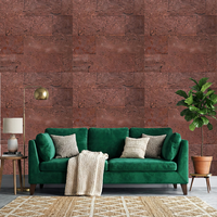 Carreaux muraux Art Déco en liège 100% naturel et durable, Organic Flow 04, modernes, 3 mm d'épaisseur, rectangulaires, décoratifs, insonorisants et thermiques