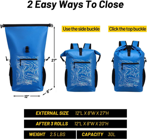 Free Sample External <b>Frame</b> Dry Bag Waterproof 36-56L <b>Floating</b> and Lightweight Bags for Kayaking Boating - Product Image 3