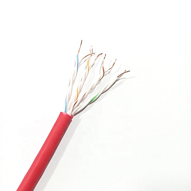 HOTION PH30 EN50200 BS6387 Solid Bare Copper Ethernet 4x2x24AWG 8 Cores HDPE Fire Resistant UTP Cat5e Lan Data Network Cables