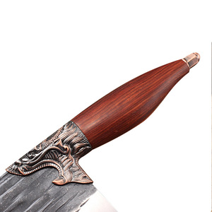 Ensemble de couteaux de cuisine trois pièces en acier forgé 5CR15 Couteau de chef à double usage pour femme en bois de santal rouge rétro avec manche en bois de <span class=keywords><strong>boucher</strong></span> - Product Image 4