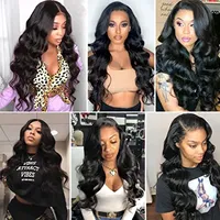 Perruques Lace Front en Cheveux Humains pour Femmes Noires, Densité 180%, Cheveux Brésiliens 12A, Perruques Lace Front en Cheveux Humains Ondulés 13*4 Pré-Pluckées