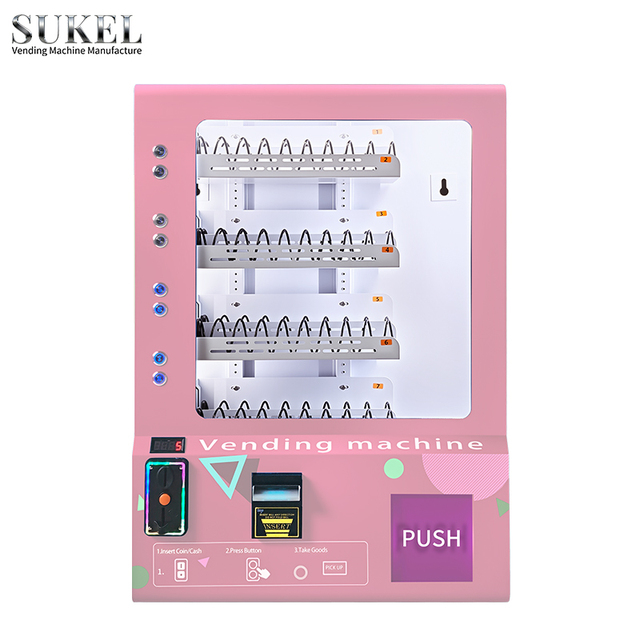 Mini Vending Machine, Adjustable Shelf for Tea Coffee Capsule Condom Blind Box, Wall Mounted Cash Card Custom Vending Machine