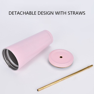 Vaso aislado reutilizable con pajita y tapa Tazas de <span class=keywords><strong>café</strong></span> de acero inoxidable 17oz/500ml/750ml Taza de viaje al vacío para <span class=keywords><strong>café</strong></span> frío y caliente - Product Image 5