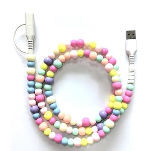 Câble de données USB-C vers USB-A fait main, coloré, avec perles, charge rapide, gaine en PVC durable, 1 m, <span class=keywords><strong>pour</strong></span> ordinateurs et téléphones mobiles - Product Image 5