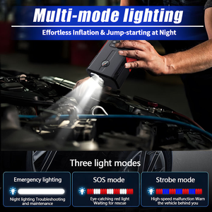 Démarreur de voiture 2-en-1 1800A avec compresseur d'air 150 PSI, booster de batterie portable, batterie externe et lumière LED pour voiture, camion, moto - Product Image 5