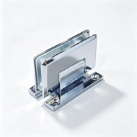 Plaque de fixation murale à profil biseauté pour porte de douche en verre, type H, quincaillerie pour porte de douche en verre