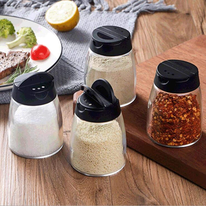 100ml di Vetro Barattoli di Spezie Doppia Coperchi Bottiglie di Condimento Shakers con Etichette Barbecue Contenitore di Spezie Sale e Pepe Condimento Pentole - Product Image 5