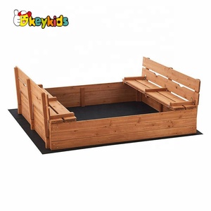 Aire de jeux extérieure pour enfants, <span class=keywords><strong>bac</strong></span> à <span class=keywords><strong>sable</strong></span> en <span class=keywords><strong>bois</strong></span> avec couvercle W01D257 - Product Image 3