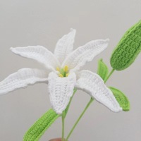 Bouquet de fleurs artificielles en laine au crochet fait main en gros pour la fête des Mères et Noël - Couleur personnalisable