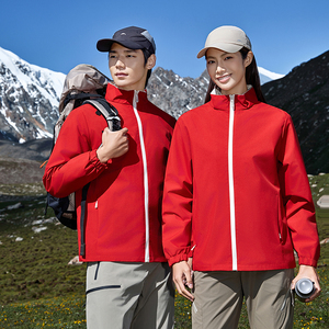 Abrigo cortavientos unisex con logotipo bordado personalizado Popular impermeable con cremallera otoño senderismo - Product Image 3