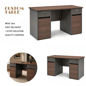 Escritorio de Oficina Moderno, Escritorio de Computadora de Lujo con Superficie de Alto Brillo, Diseño Ergonómico con Estante y Cajón para Oficina en Casa o Sala de Estudio - Product Image 1