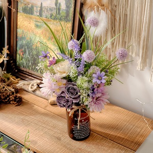CallaFloral Ramo de Flores Artificiales, Gerbera Morada, Tela Plástica Tejida, Decoración para Bodas y Hogar CF01197A - Product Image 1