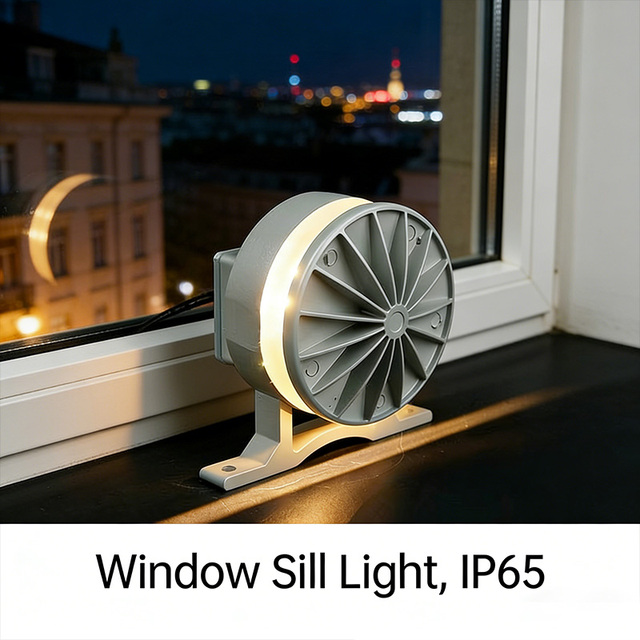 LED Window Light 360 Outdoor Spotlight IP65 Wall-mounted AC220V 3000-6000K Color Temp Dimmable Ra80 50000h Lifespan Circular