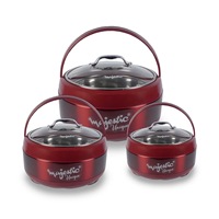 Ensemble de chauffe-plats isothermes en acier inoxydable unique, 3 pièces |   Ensemble de casseroles isothermes à double paroi pour la cuisine et la salle à manger
