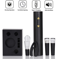 Oplaadbare elektrische kurkentrekker cadeauset, wijnstopper, schenker, USB elektrische flesopener set, elektrische wijnopener cadeauset