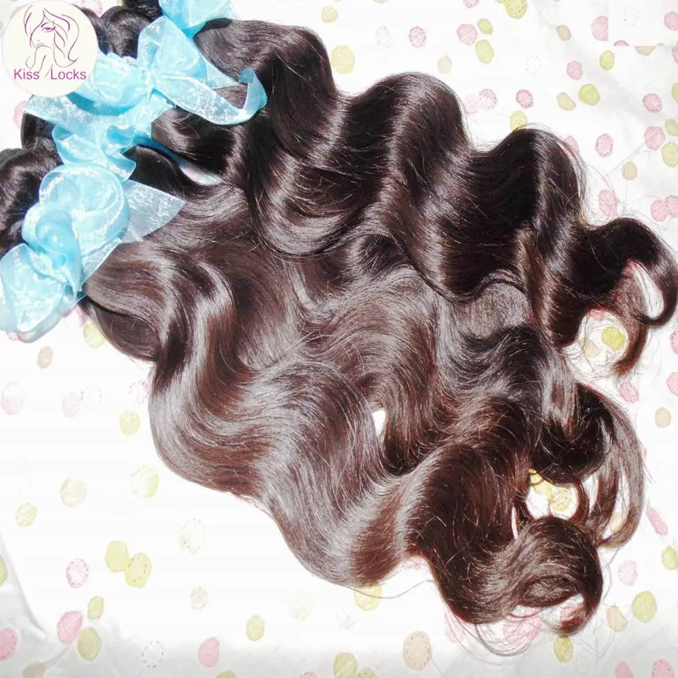 KissLocks Beautiful luxury body wave raw Russian virgin hair can be dyed any color thick hair