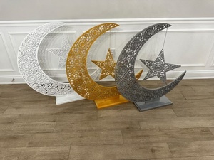 Luna e <span class=keywords><strong>Stella</strong></span> in Legno <span class=keywords><strong>con</strong></span> Luci LED a Batteria, Decorazione Luminosa a Forma di <span class=keywords><strong>Mezzaluna</strong></span> per Ramadan ed Eid - Product Image 3