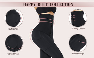 HEXIN Custom Plus Size Leggings da donna ganci regolabili vita alta Trimmer vita donna - Product Image 4