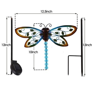 Lámpara Solar de Jardín con Forma de Libélula, 12.5 Pulgadas, LED, Decoración para Exteriores, Resistente al Agua - Product Image 1