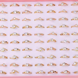 Anelli da Matrimonio Placcati in Oro 18K Autentico, Personalizzabili, Vendita all'Ingrosso per Donne, Anillos De Oro 18K - Product Image 1