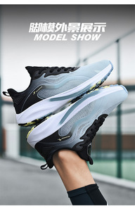 Vente en gros de nouvelles chaussures de créateur chaussures de sport pour hommes chaussures respirantes en maille avec bout décontracté semelle intérieure à la mode course quatre saisons - Product Image 5