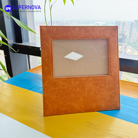 Cadre photo en cuir 5x7 vierge pour gravure laser, cadres photo en similicuir laserable pour table, vente en gros, logo personnalisé