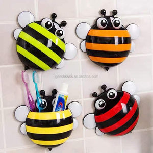 2026 soporte para cepillo de dientes de abeja encantadora soporte para cepillo de dientes de abeja de dibujos animados estantes de almacenamiento de abeja multifunción estante para cepillo de dientes succionado - Product Image 4