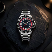 Montre analogique de sport de luxe pour homme avec boîtier en acier inoxydable de 38 mm et bracelet, mouvement automatique mécanique, résistante à l'eau